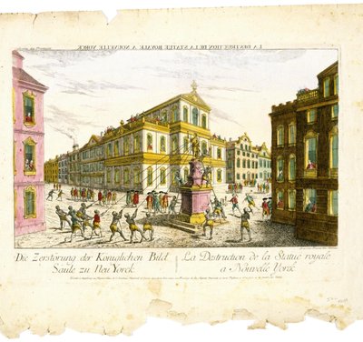 在纽约破坏皇家雕像 作者 Balthasar Friedrich Leizel